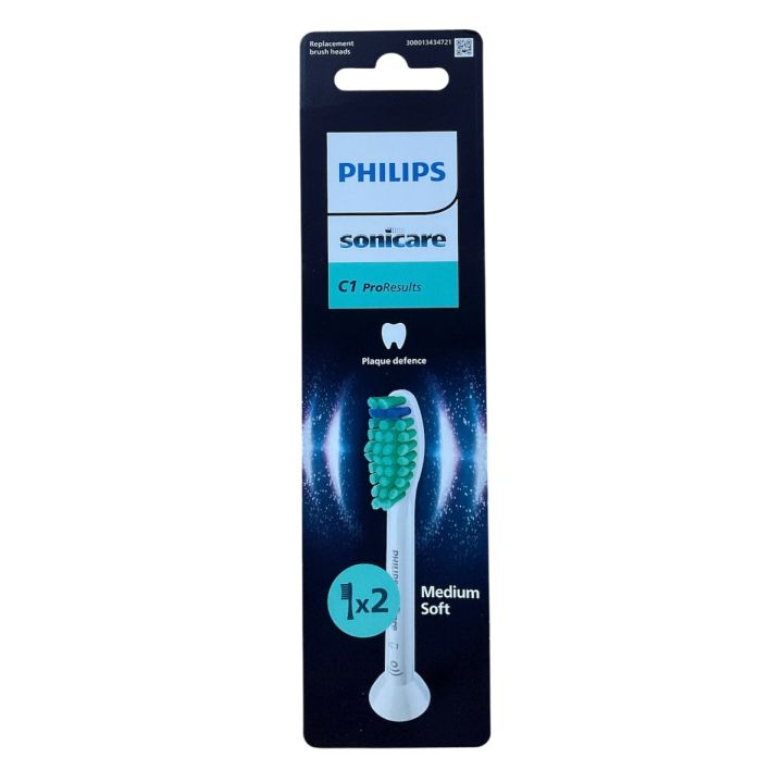 T&ecirc;tes de brosse m&eacute;dium soft C1 ProResults Sonicare Philips - lot de 2 t&ecirc;tes de brosse 