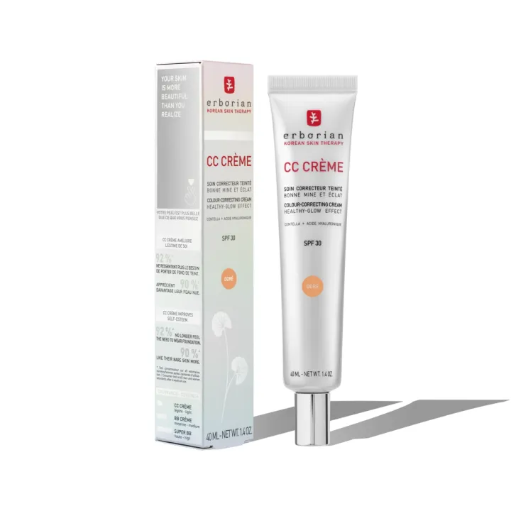 CC cr&egrave;me &agrave; la Centella Asiatica teinte Dor&eacute; SPF30 Erborian - tube de 40ml