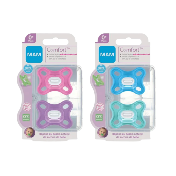 Sucette Comfort sp&eacute;ciale nouveau-n&eacute; MAM - lot de 2 sucettes