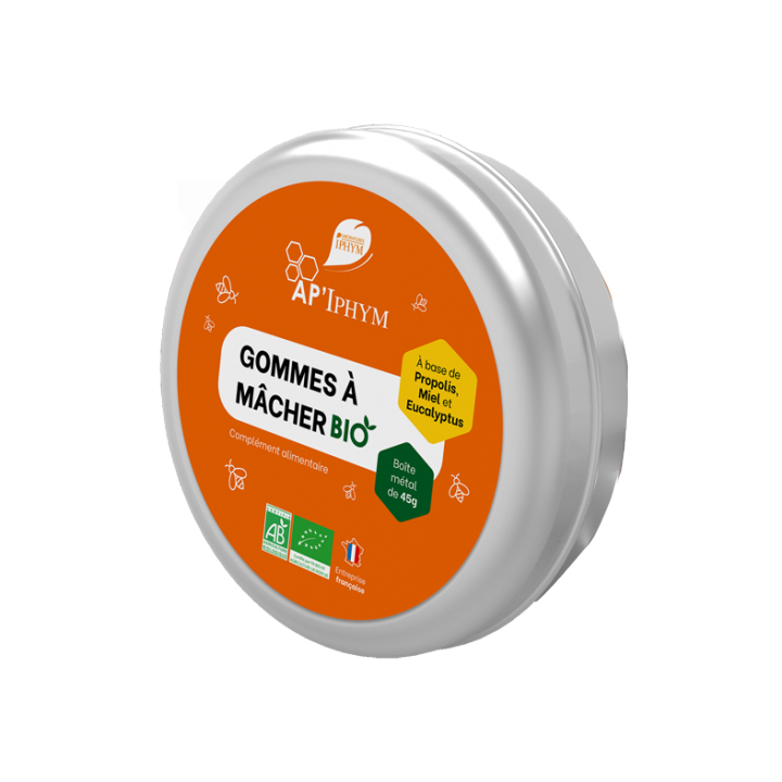 AP'Iphym gommes &agrave; m&acirc;cher propolis miel et eucalyptus Iphym - boite de 45g
