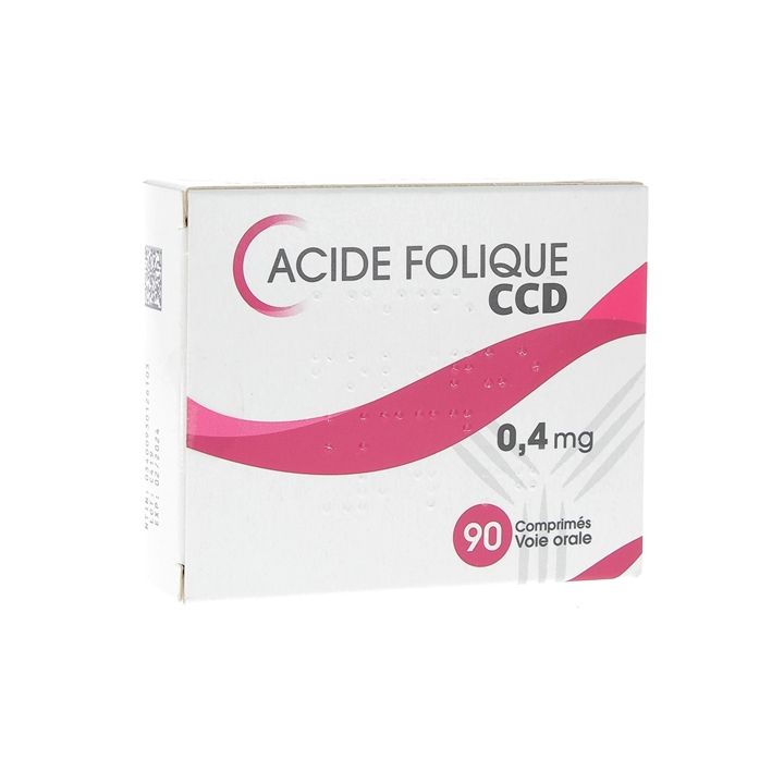 Acide folique CCD 0,4 mg comprim&eacute; - boite de 90 comprim&eacute;s