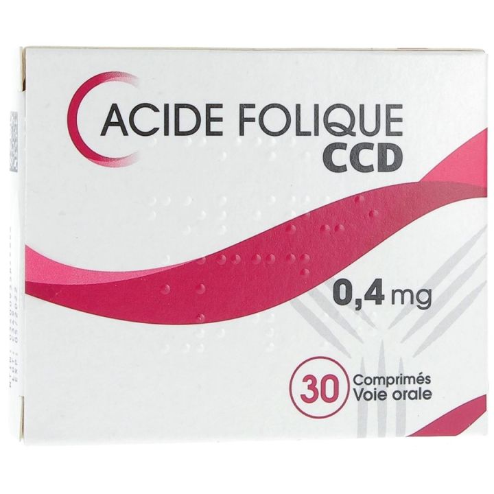 Acide folique CCD 0,4 mg comprim&eacute; - boite de 30 comprim&eacute;s