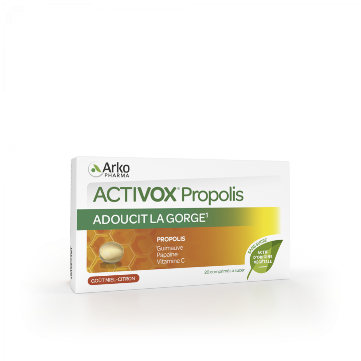 Activox Propolis miel citron Arkopharma - bo&icirc;te de 20 comprim&eacute;s