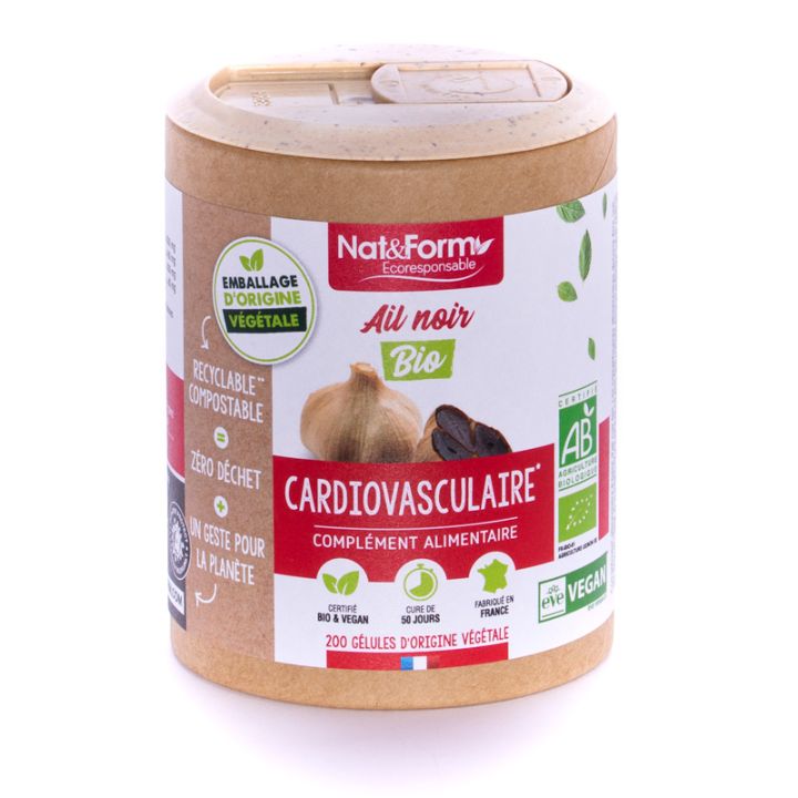 Ail noir Bio Ecoresponsable Nat&form - Boite de 200 g&eacute;lules