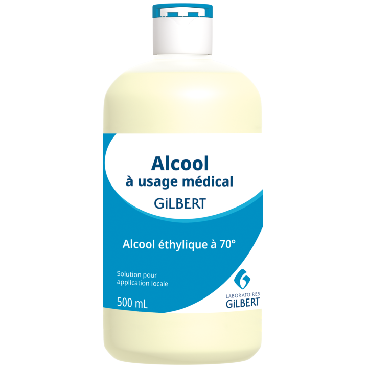 Alcool &agrave; usage m&eacute;dical &agrave; 70&deg; Gilbert - flacon de 500 ml