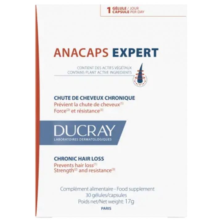 Anacaps Expert Chute de cheveux chronique Ducray - bo&icirc;te de 30 g&eacute;lules