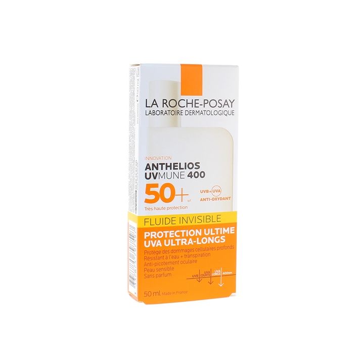 Anthelios UVMune 400 Fluide solaire invisible sans parfum SPF 50+ La Roche-Posay - flacon de 50ml