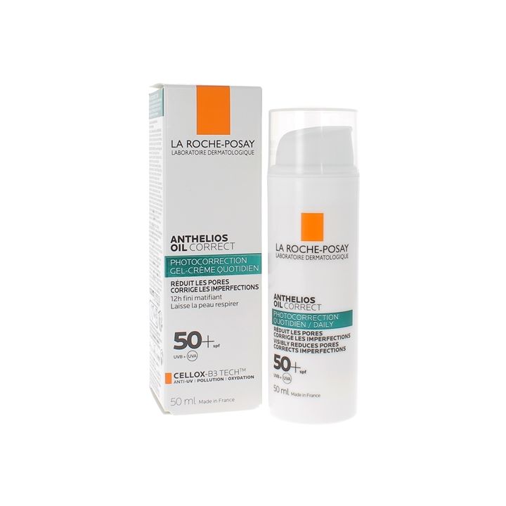 Anthelios oil correct photocorrection gel-cr&egrave;me quotidien La Roche-Posay SPF50+ - flacon pompe 50 ml