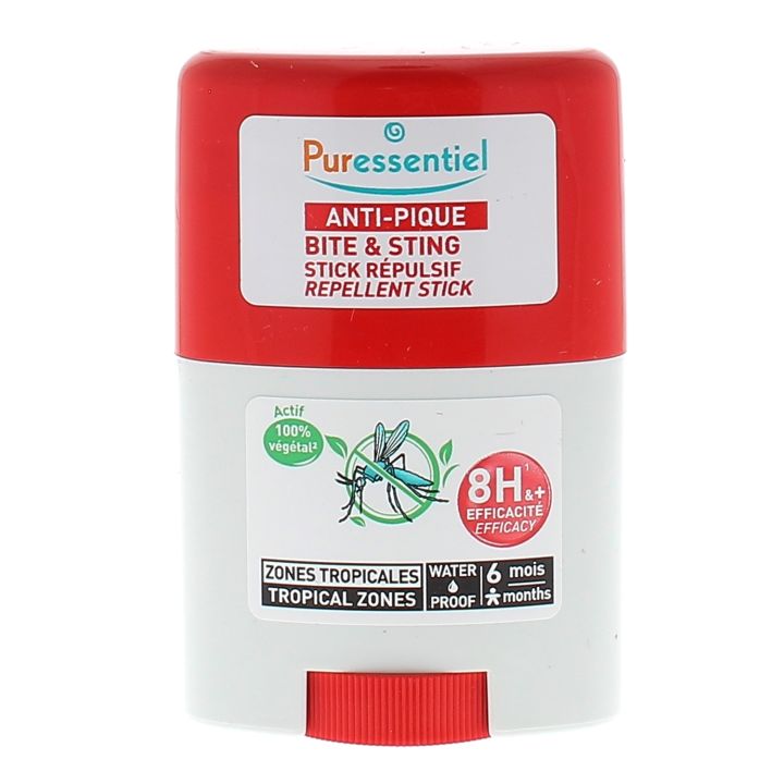 Anti-Pique Stick r&eacute;pulsif waterproof zones tropicales Puressentiel - stick de 20ml