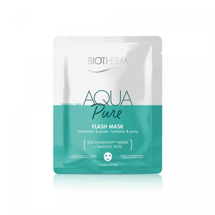 Aqua Pure Masque tissu hydratation et puret&eacute; Biotherm - sachet d'un masque