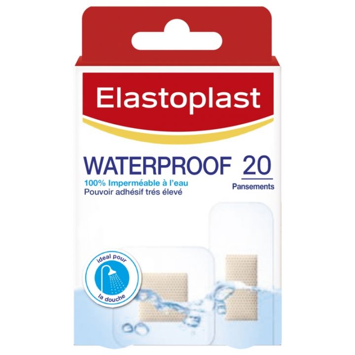Waterproof pansement 100% r&eacute;sistant &agrave; l'eau Elastoplast - boite de 20 pansements