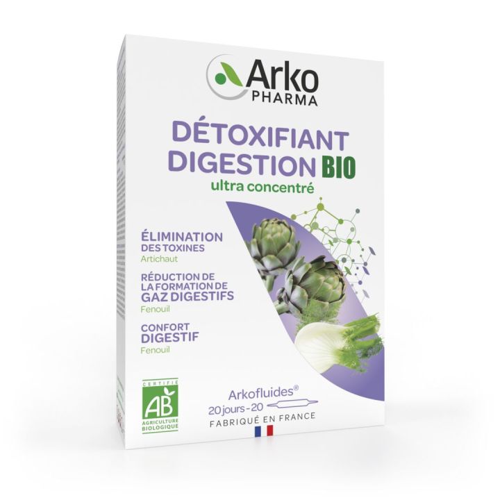 Arkofluides Artichaut Fenouil Bio Arkopharma - bo&icirc;te de 20 ampoules
