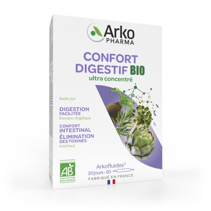 Arkofluides Confort Digestif Bio Arkopharma - bo&icirc;te de 20 ampoules