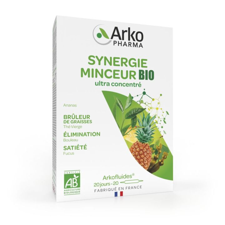 Arkofluides Synergie Minceur BIO solution buvable en ampoule Arkopharma - bo&icirc;te de 20 ampoules