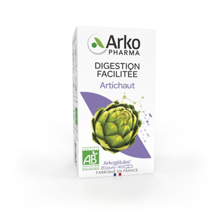Arkog&eacute;lules Artichaut bio Arkopharma - bo&icirc;te de 40 g&eacute;lules