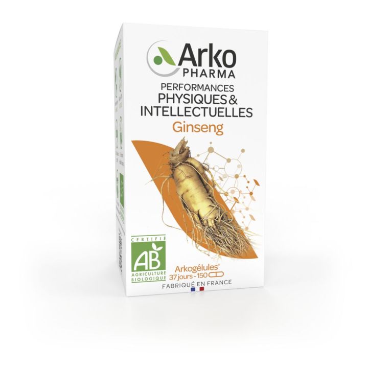 Arkog&eacute;lules Ginseng bio Arkopharma - bo&icirc;te de 150 g&eacute;lules