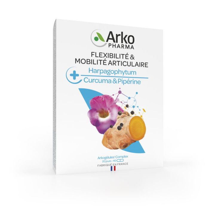 Arkog&eacute;lules Complex Flexibilit&eacute; et mobilit&eacute; articulaire bio Arkopharma - bo&icirc;te de 40 g&eacute;lules