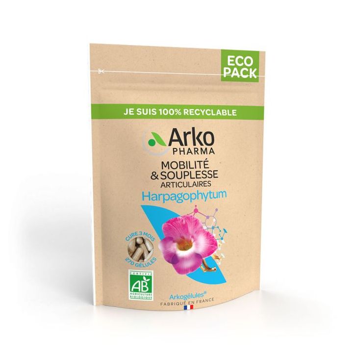 Arkog&eacute;lules Harpagophytum bio mobilit&eacute; et souplesse articulaires Arkopharma - sachet de 270 g&eacute;lules