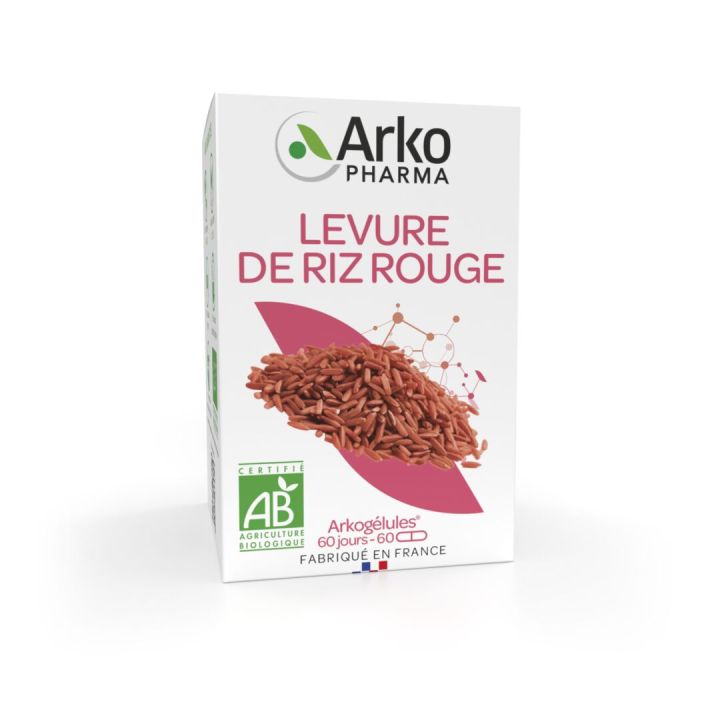 Arkog&eacute;lules Levure de riz rouge bio Arkopharma - bo&icirc;te de 60 g&eacute;lules