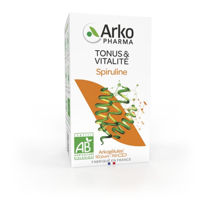Arkog&eacute;lules Spiruline bio Arkopharma - bo&icirc;te de 150 g&eacute;lules
