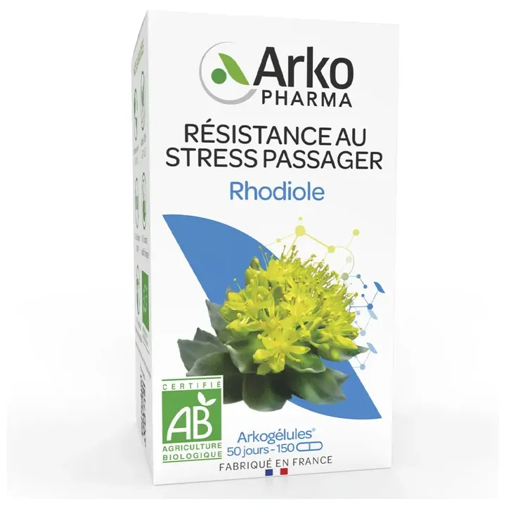 Arkog&eacute;lules Rhodiole stress passager bio Arkopharma - bo&icirc;te de 150 g&eacute;lules