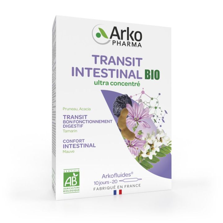 Arkofluides transit intestinal bio Arkopharma - bo&icirc;te de 20 ampoules