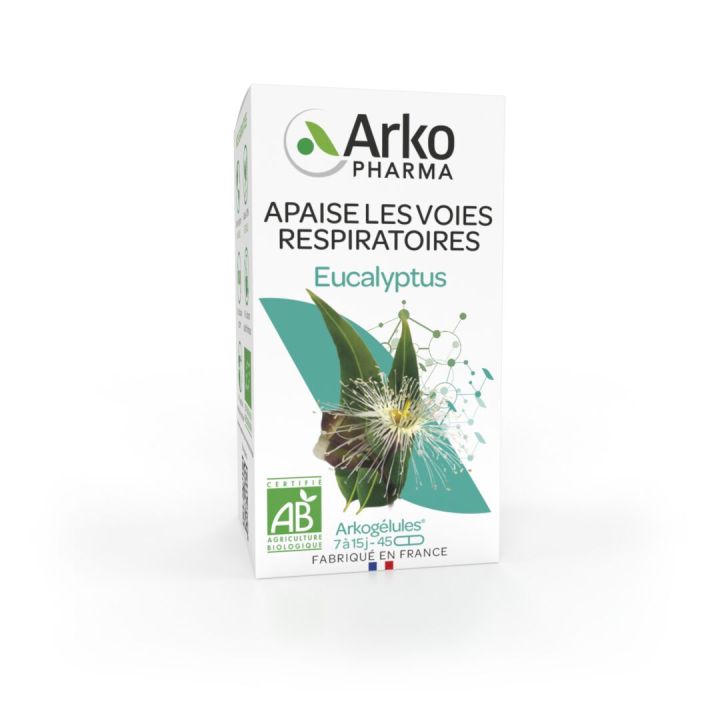 Arkog&eacute;lules Eucalyptus bio Arkopharma - bo&icirc;te de 45 g&eacute;lules