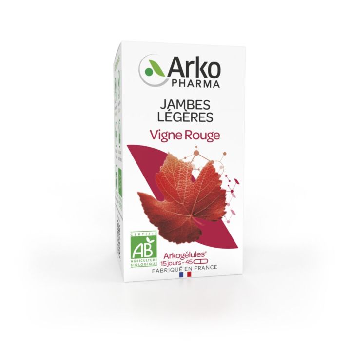 Arkog&eacute;lules Vigne rouge Arkopharma - bo&icirc;te de 45 g&eacute;lules