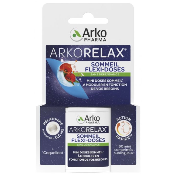 Arkorelax Sommeil flexi-doses Arkopharma - bo&icirc;te de 60 mini-comprim&eacute;s sublingaux