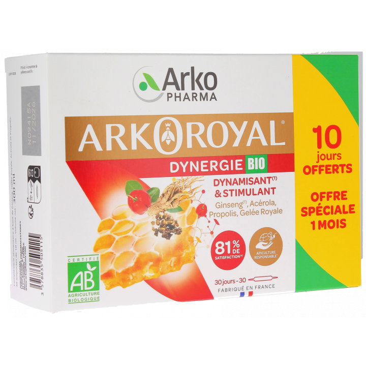 Arkoroyal Dynergie bio Arkopharma - bo&icirc;te de 30 ampoules