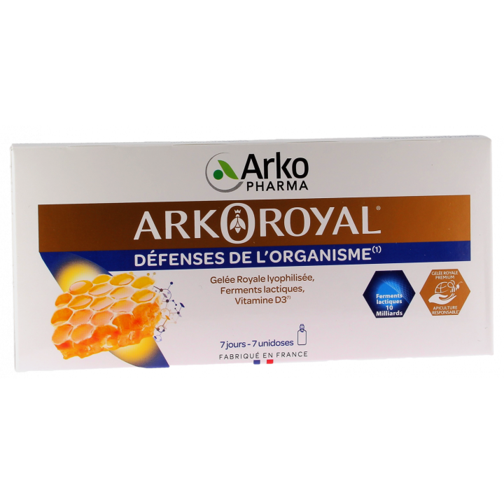 Arkoroyal d&eacute;fense de l'organisme adultes unidoses Arkopharma - bo&icirc;te de 7 unidoses de 10ml