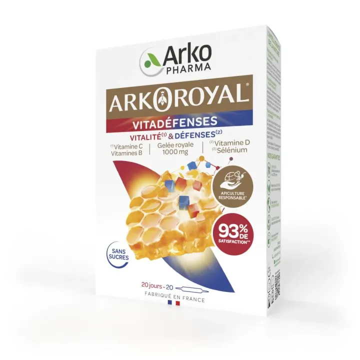 Arkoroyal vitad&eacute;fenses vitalit&eacute; et d&eacute;fenses Arkopharma - bo&icirc;te de 20 ampoules de 10ml