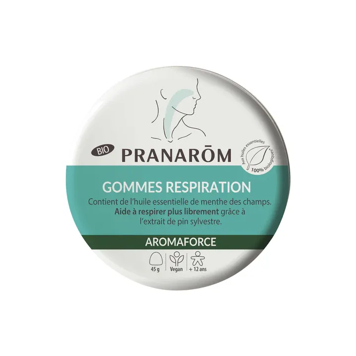 Aromaforce gommes respiration bio Pranar&ocirc;m - boite de 45g