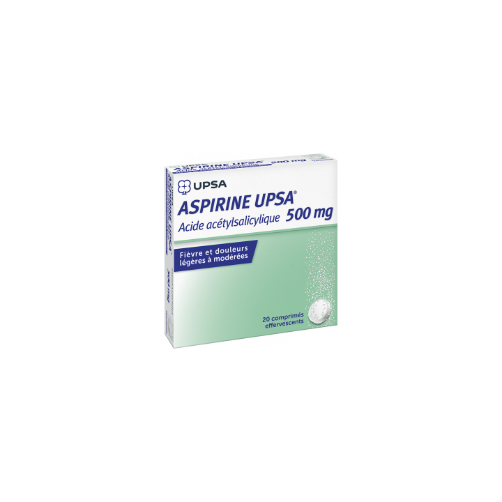Aspirine UPSA 500mg comprim&eacute; effervescent - bo&icirc;te de 20 comprim&eacute;s