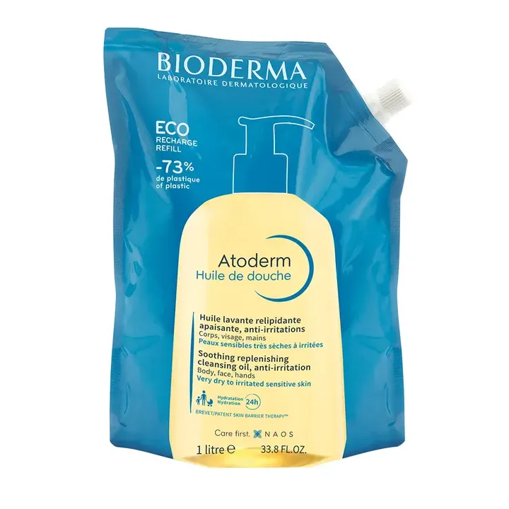 Atoderm huile de douche Bioderma - &eacute;co-recharge de 1L