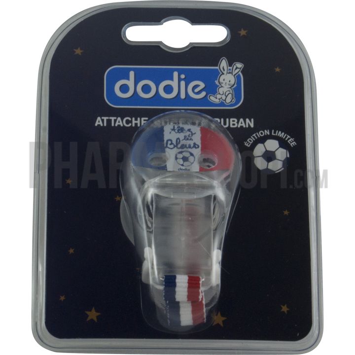 Attache-sucette ruban &eacute;dition limit&eacute; foot Dodie - un attache-sucette