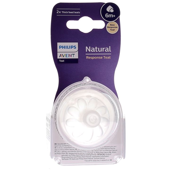 T&eacute;tine Natural Response Liquides &eacute;pais 6 mois et + Avent - lot de 2 t&eacute;tines