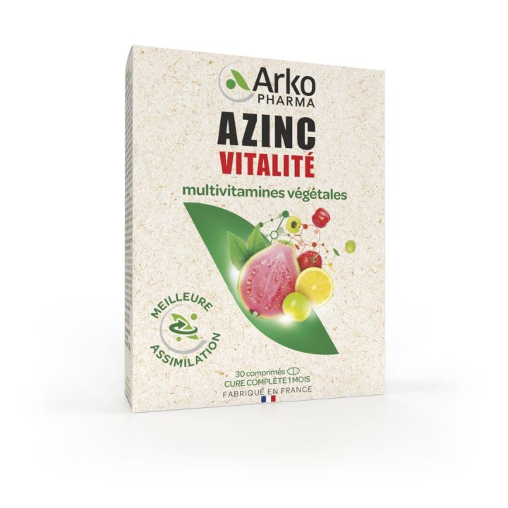 Azinc Vitalit&eacute; Multivitamines v&eacute;g&eacute;tales Arkopharma - bo&icirc;te de 30 comprim&eacute;s