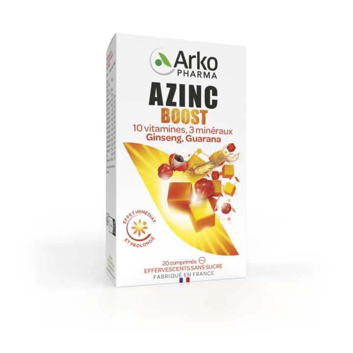 Azinc Boost effervescent Arkopharma - boite de 20 comprim&eacute;s effervescents