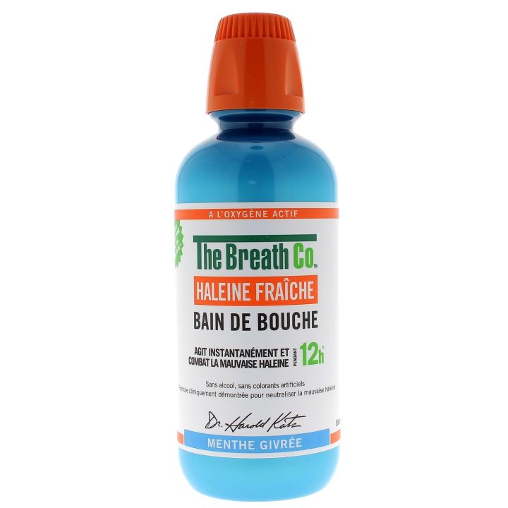 Bain de bouche haleine fra&icirc;che menthe givr&eacute;e The Breath Co - flacon de 500ml