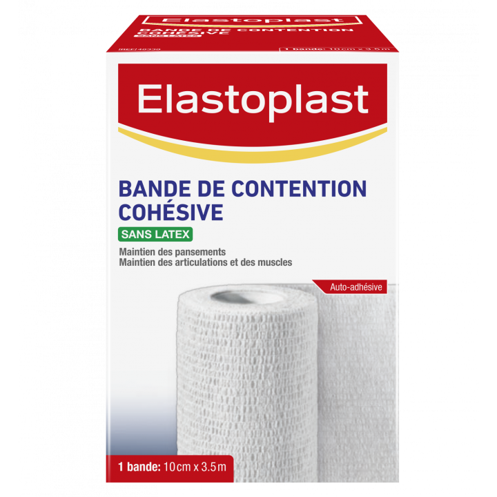 Bande de contention coh&eacute;sive sans latex Elastoplast - bande de 10cm x 3,5m coloris blanc