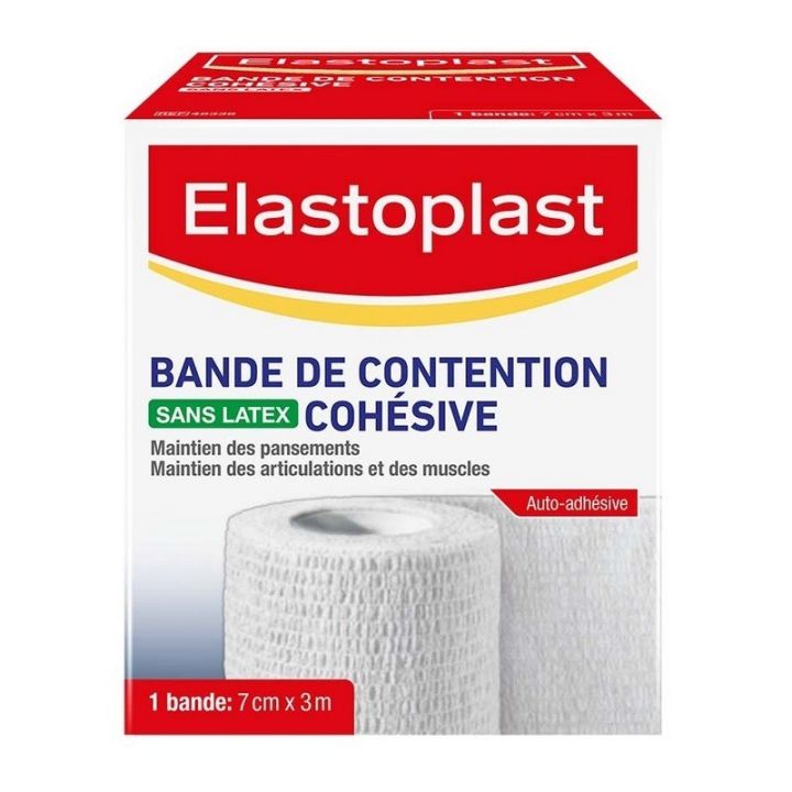 Bande de contention coh&eacute;sive sans latex Elastoplast - bande de 7cm x 3m coloris blanc