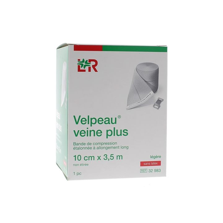 Bande de compression veine plus l&eacute;g&egrave;re sans latex Velpeau - 1 bande de 10cm x 3,5m