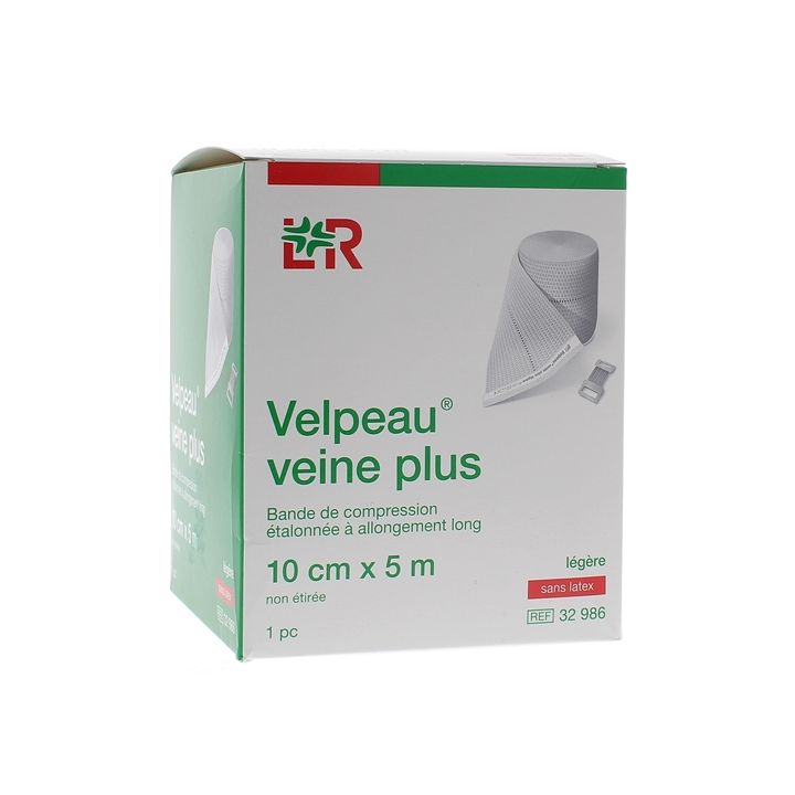 Bande de compression veine plus l&eacute;g&egrave;re sans latex Velpeau - 1 bande de 10cmx5m