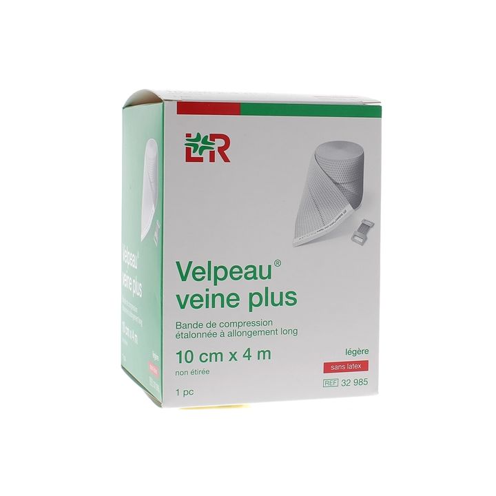 Bande de compression veine plus l&eacute;g&egrave;re sans latex Velpeau - 1 bande de 10cmx4m