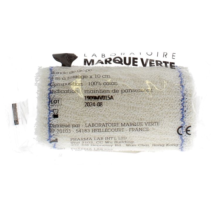 Bande de cr&ecirc;pe Marque Verte - bande de taille 4m x 10cm