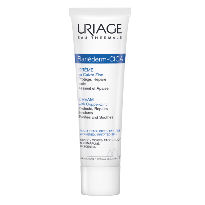 Bari&eacute;derm cica-cr&egrave;me r&eacute;paratrice au Cu-Zn Uriage - tube de 100 ml