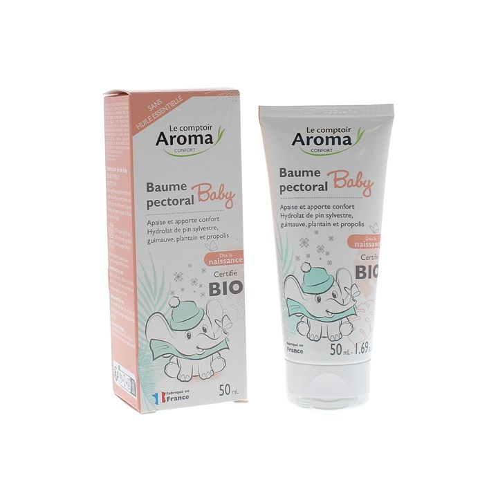 Baume pectoral baby bio Le Comptoir Aroma - baume de 50 ml