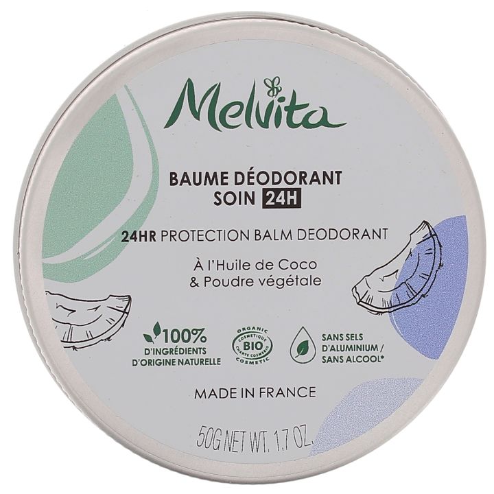 Baume d&eacute;odorant soin 24h bio Melvita - pot de 50 g