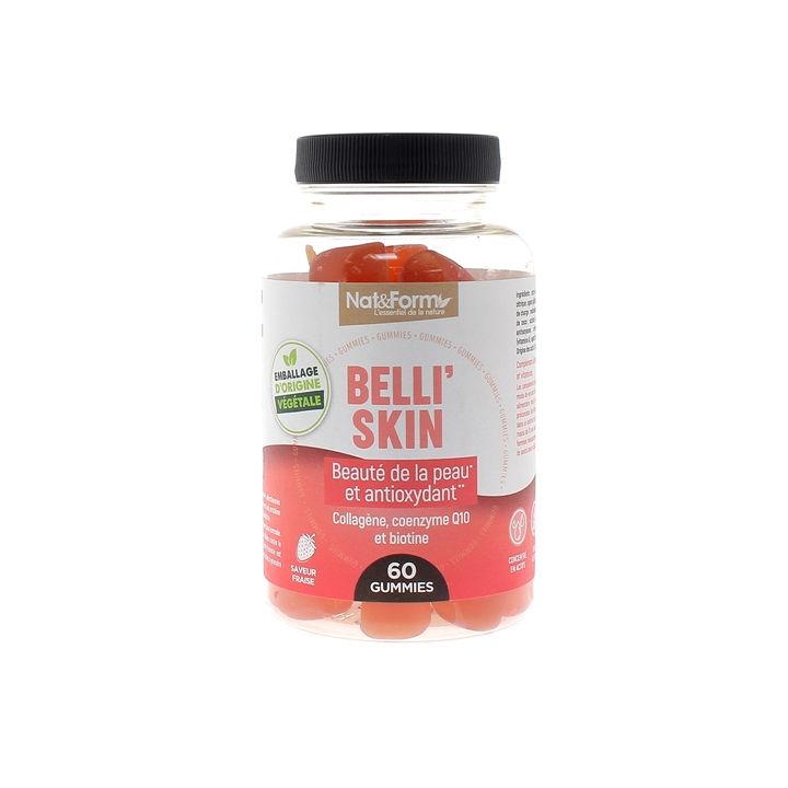 Belli'skin gummies beaut&eacute; de la peau et antioxydant Nat&Form - pot de 60 gommes